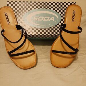 Soda Shoes Women Basic Sandals CITY -S  Black 7.5